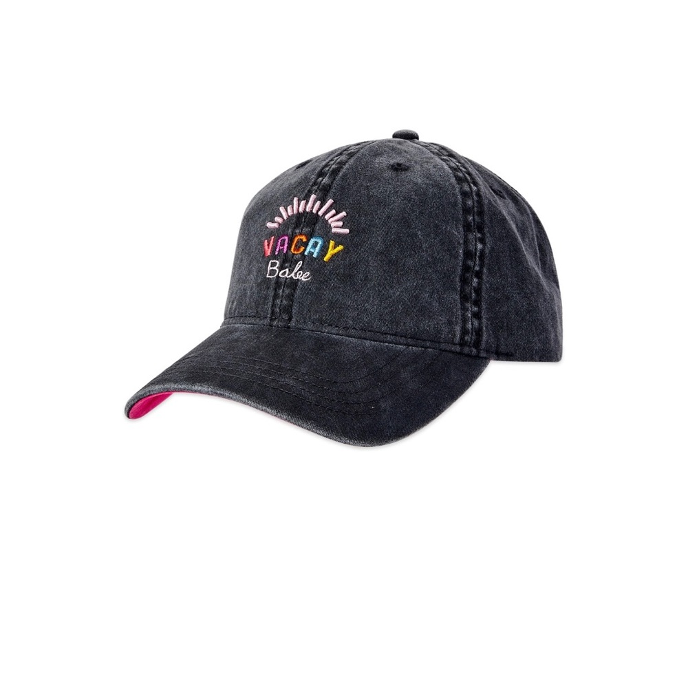 Time And Tru "Vacay Babe" Denim Embroidered Strapback Cap, BRAND NEW
